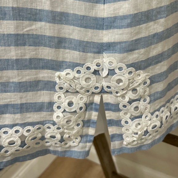 Eliza J Stripe Sleeveless Linen Cotton Shift Sheath Midi Dress Size 8 - Picture 5 of 9